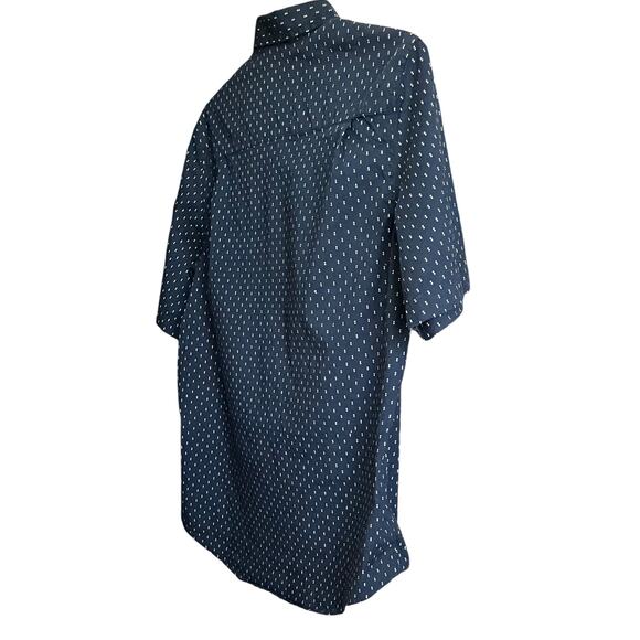 GEORGE SHORT SLV BUTTON-UP CASUAL SHIRT, MENS-XL(46-48)CLASSIC FIT, NAVY & WHITE - Picture 5 of 11